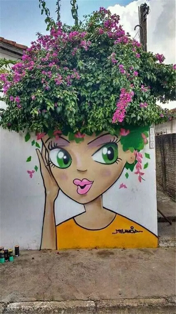 artist，Street Art，a literary creation，tree，
